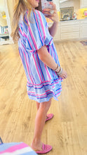 Blue Striped Mini Dress