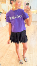 Black Textured Lace Trim Skirt