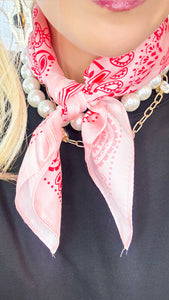 Red and Pink Printed Scarf