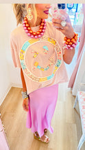 Mauve Smiley Boho Patchwork Tee