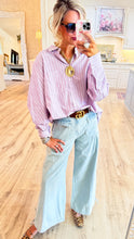 Dusty Lavender Stripe Oversize Top