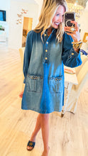 Denim Horse Bit Accent Midi Dress
