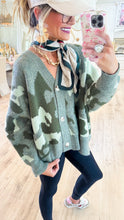 Olive Oversized Camo Cardigan