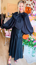 Black Oversize Bow Cape Sleeve
