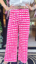 Pink Combo Gingham Wide Leg Pants