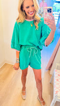 Green Washed 3/4 Sleeve Short Set