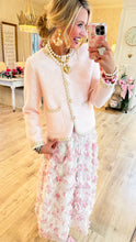 Pink Frilled Neck Cardigan