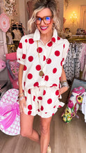 RESTOCK Red and Cream Polka Dot Ruffle Hem Short Set