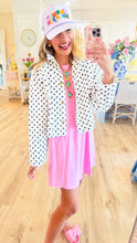 White and Black Polka Dot Boxy Jacket