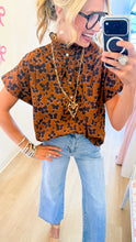 Brown Floral Print Top