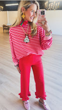 Pink and Red Stripe Oversized Top