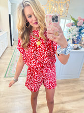 Red Animal Print Short Set