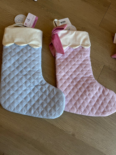 Pink Seersucker Stocking