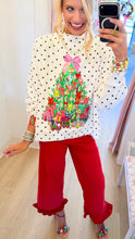 Red Velvet Ruffle Hem Pants