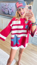Red Flag Patchwork Top