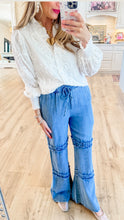 Denim Ruffle Pants