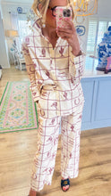 Red and Cream Western Print Wide Leg Pants