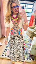 Gold Zebra Satin Skirt