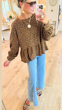 Brown Leopard Print Long Sleeve Top