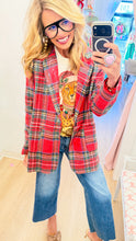 Red Plaid Sequin Jacket