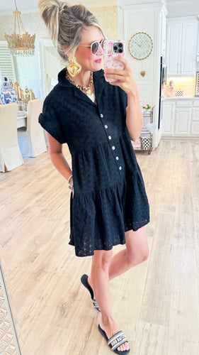 Uncle Frank Black Eyelet Romper