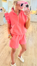 Coral Half Zip Short Set