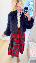 Ivy Jane Navy Faux Fur Jacket