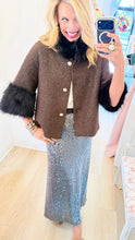 Ivy Jane Black Tweed Fur Accent Jacket