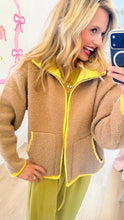 Taupe Combo Fuzzy Jacket