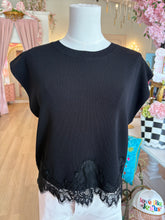 Black Sweater Knit Top