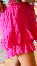 Pink Eyelet Flutter Shorts