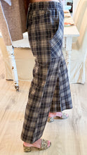 Deep Mocha Plaid Knit Flare Pants