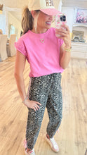 Leopard Print Drawstring Pants
