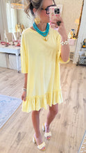 Lemon Ruffle Bottom Tunic Dress