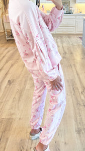 Pink Floral Zip-Up Set