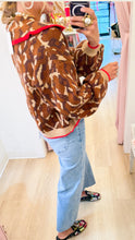 Leopard Red Accent Trim Cardigan