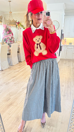 Red Bear Knit Sweater