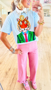 Blue Easy Tiger Graphic Tee