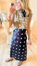 Black and White Polka Dot Midi Skirt