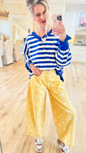 Royal Blue Striped French Terry Sweatshirt