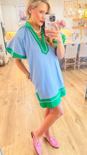 Green Colorblock Pullover Mini Dress