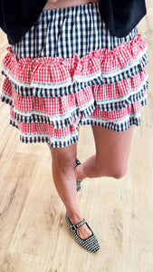 Red and Black Gingham Skirt