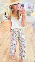 Pale Rose Floral Ruffle Bottom Pants