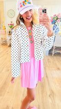 White and Black Polka Dot Boxy Jacket
