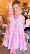Lilac Pink Floral Chiffon Dress