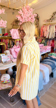 Lemon Stripe Shirt Dress