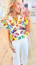 Green Mix Garden Print Top