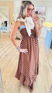 THML Brown Polka Dot Maxi Dress THML Brown Polka Dot Maxi Dress