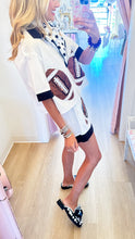 Queen of Sparkles Football Sequin Button Down Top