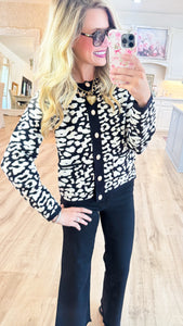 Black Printed Cardigan